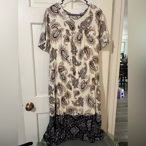 Ces Femme Boho Paisley print Dress NWOT